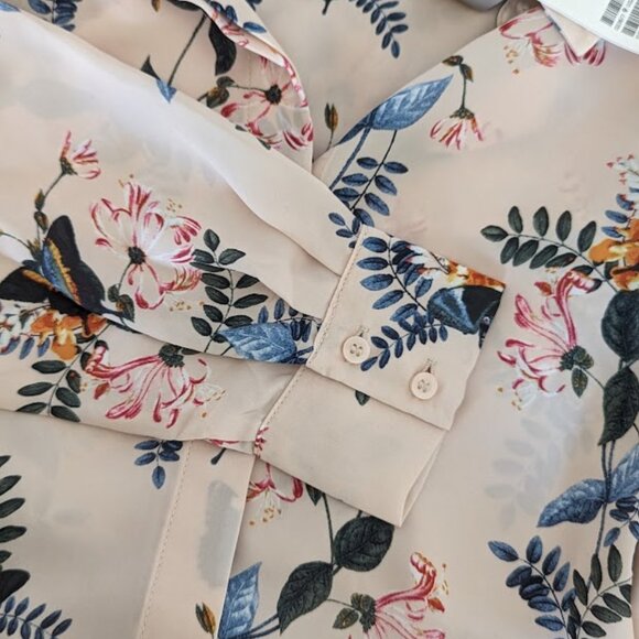 *NWT* H&M Pink/beige colored, floral Blouse, Size 4 - Picture 6 of 6